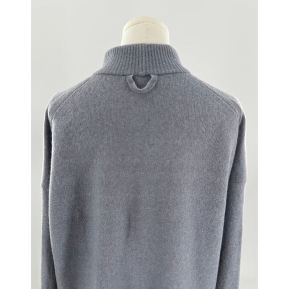 Everlane Gray Blue Wool Yak Hair Sweater Mock Neck Pullover Large Cozycore - Picture 5 of 11